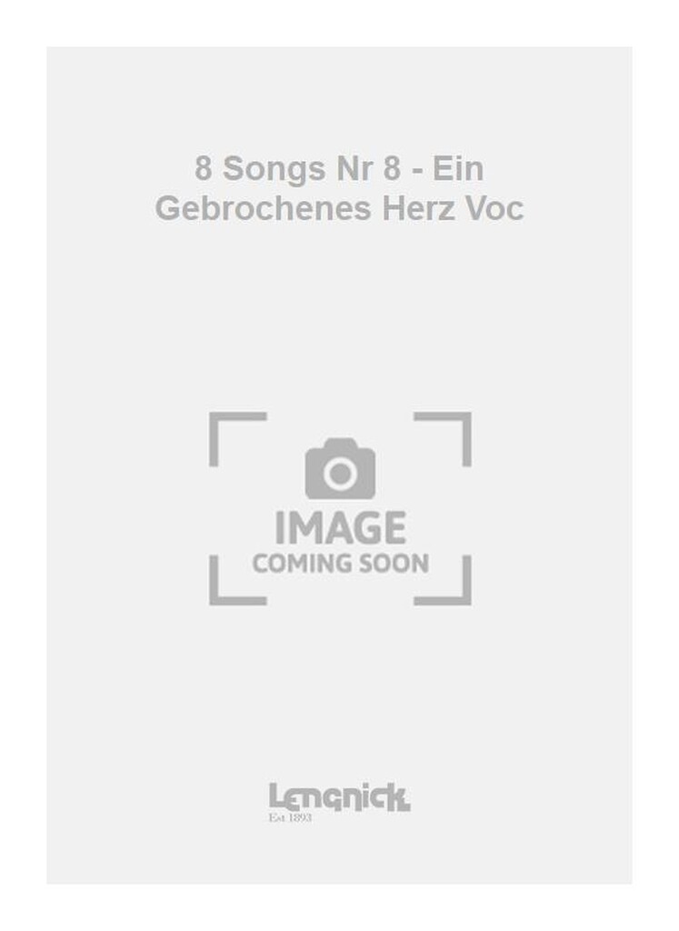 8 Songs Nr 8 - Ein Gebrochenes Herz Voc